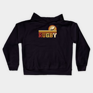 Rugby Sport Vintage For Rugby Player Team Coach Rugby Lover Retro Kids Hoodie
